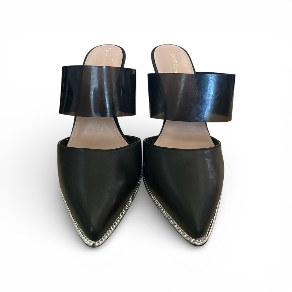 Bcbgeneration Black Clear Strap Pointed Toe Stile… - image 2